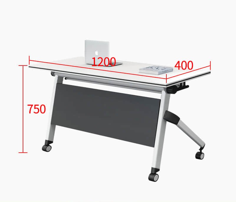 mobile folding training table flip top detail