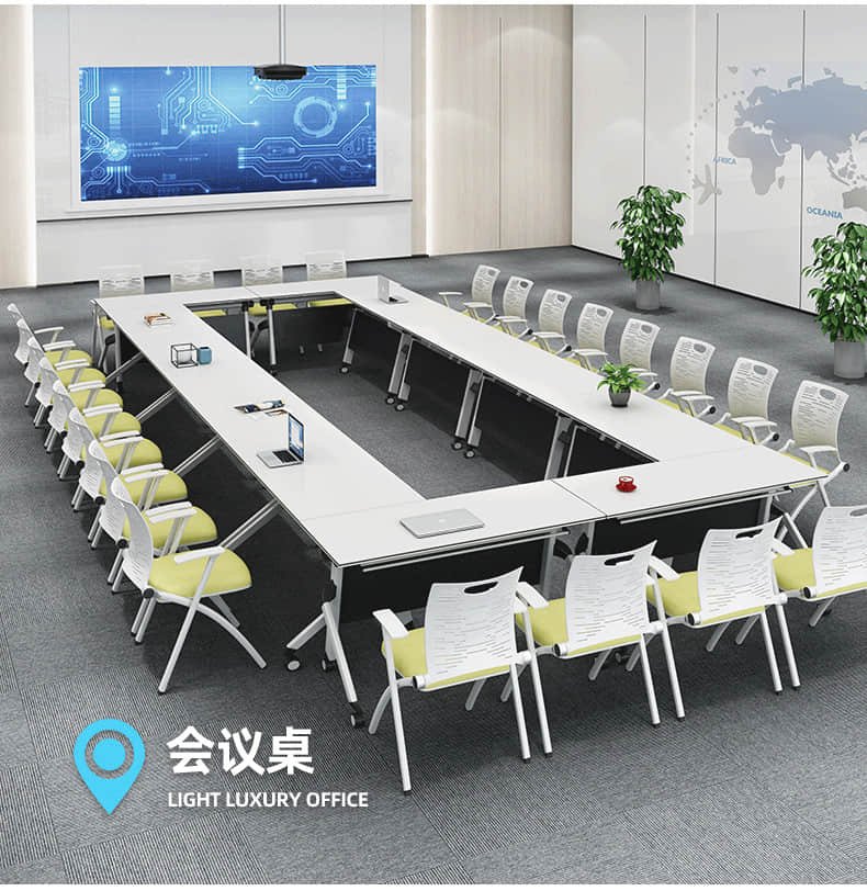 mobile folding training table in training room