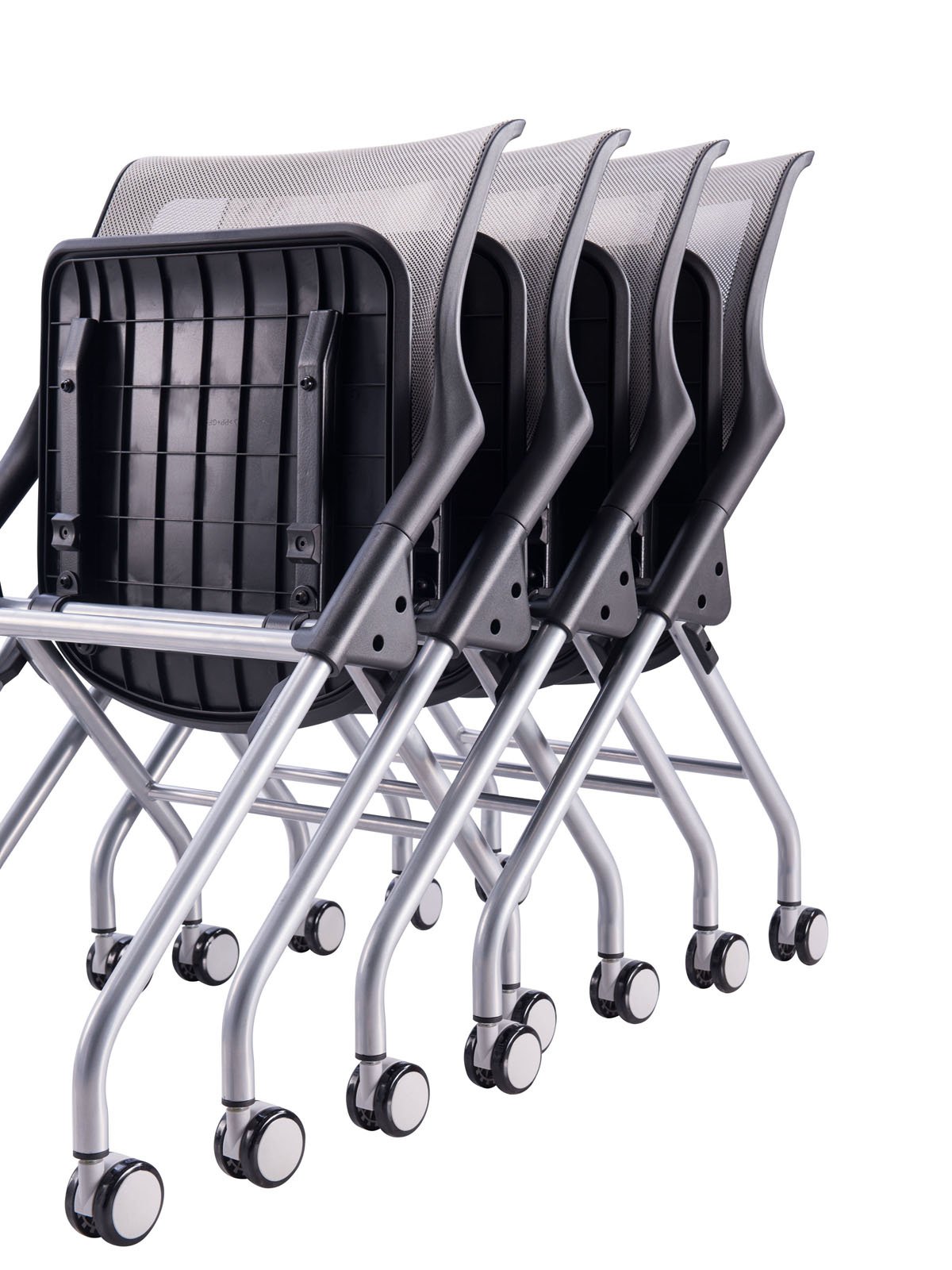 folding training chair frame and structure detail
